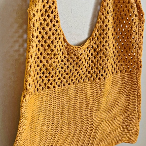 New Vibrant yellow woven boho shoulder bag - Picture 4 of 6